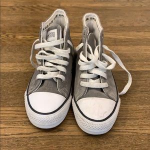Converse gray suede high top All Stars. Size 7.5